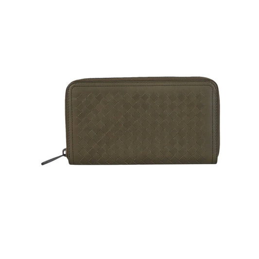 Unisex Zip Around Long Leather Wallet