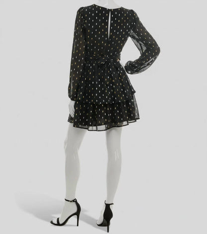 V-neck Long-sleeve Minidress