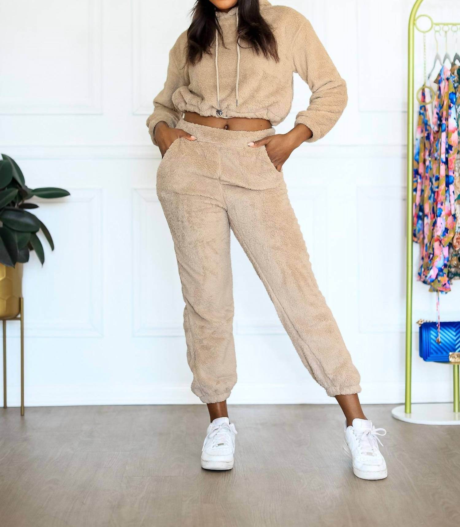 Little Secret Of Mine - Women's Cropped Hoodie Jogger Set - Rack Hunt