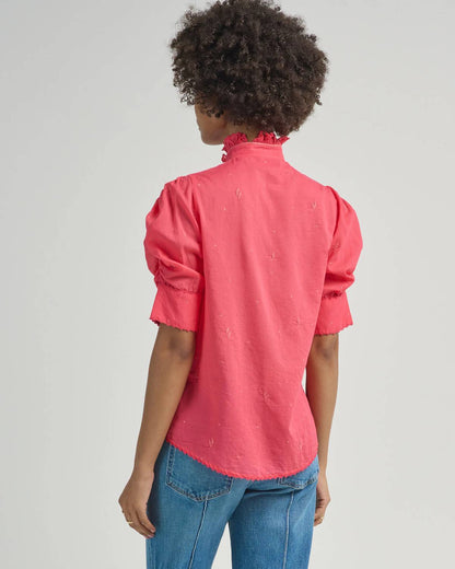 Vita Embroidered Short Sleeve Blouse