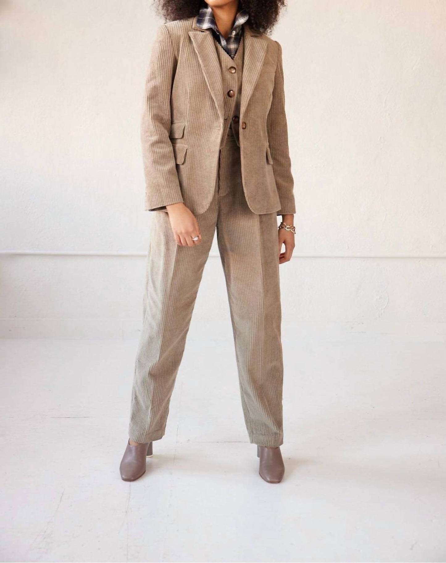 Rose Velvet - Tilda Corduroy Blazer Jacket - Rack Hunt -