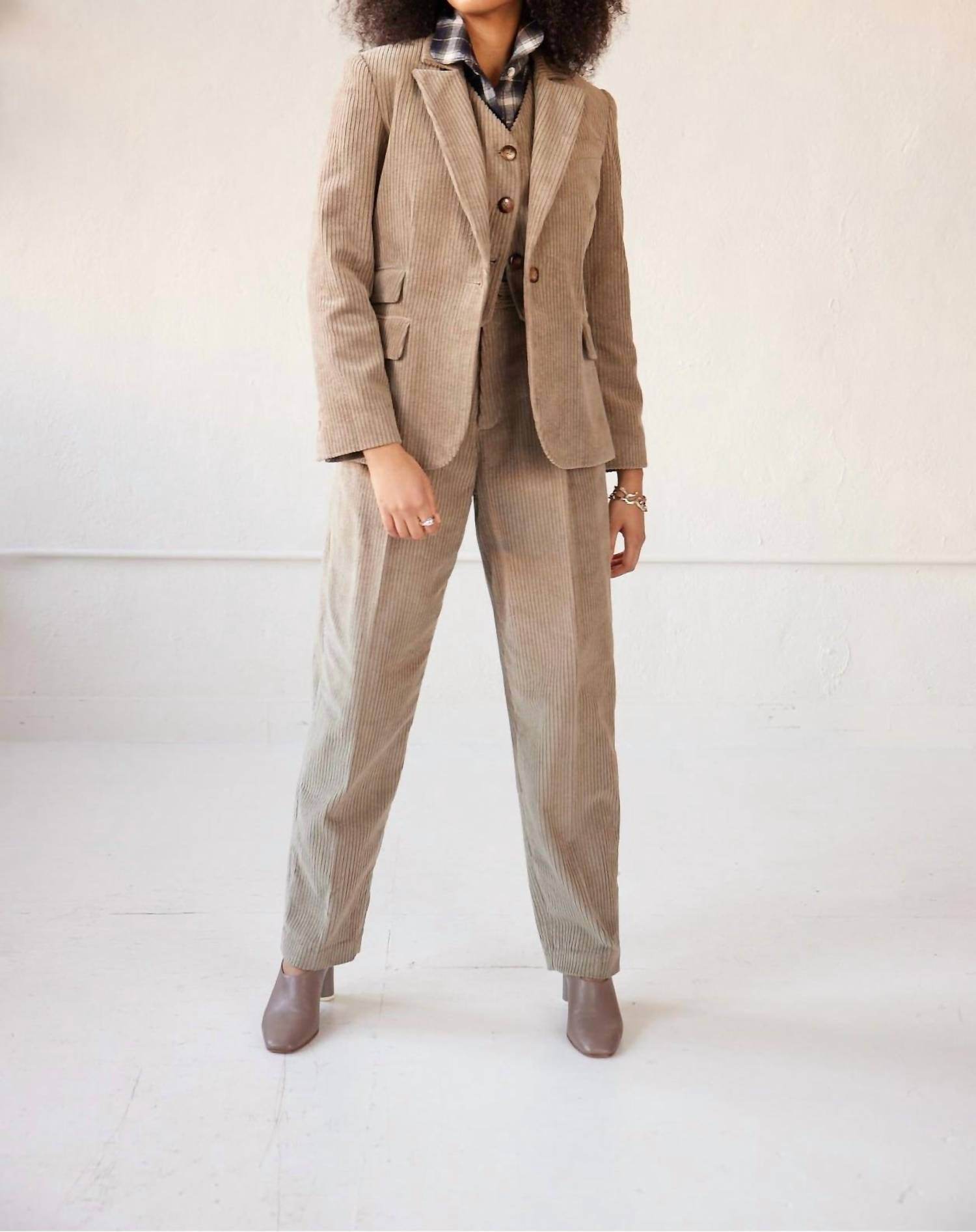 Rose Velvet - Tilda Corduroy Blazer Jacket - Rack Hunt -