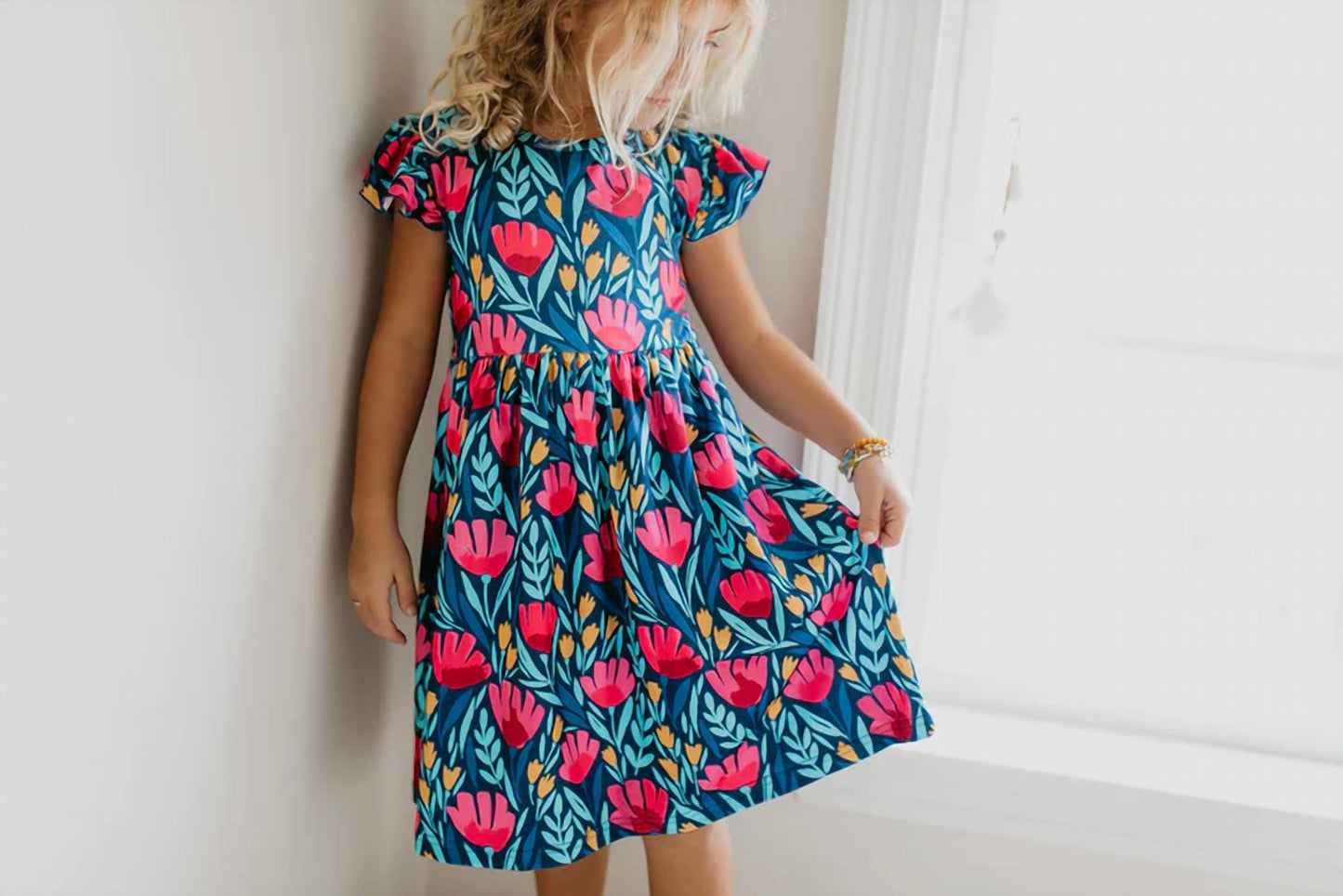 Girls Floral Flutter Dress