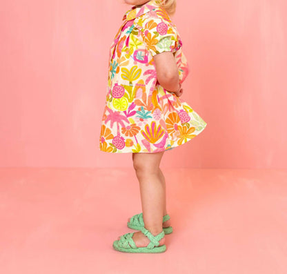 Girl's Daloo Almond Oil Floral Dress
