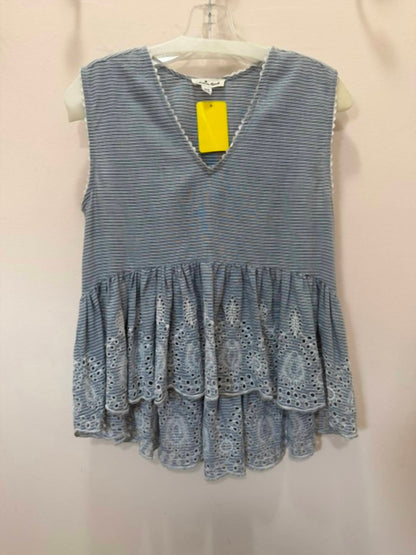 Women's Stripe Peplum Sleeveless Top