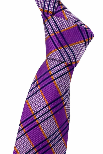 Men's Houndstooth Plaid Woven Silk Tie