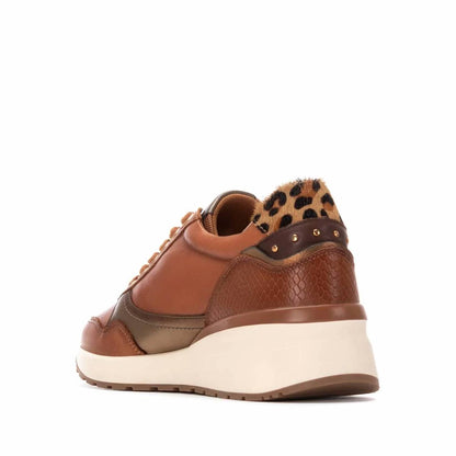 Women's Leather Wedge Lace-up Sneakers