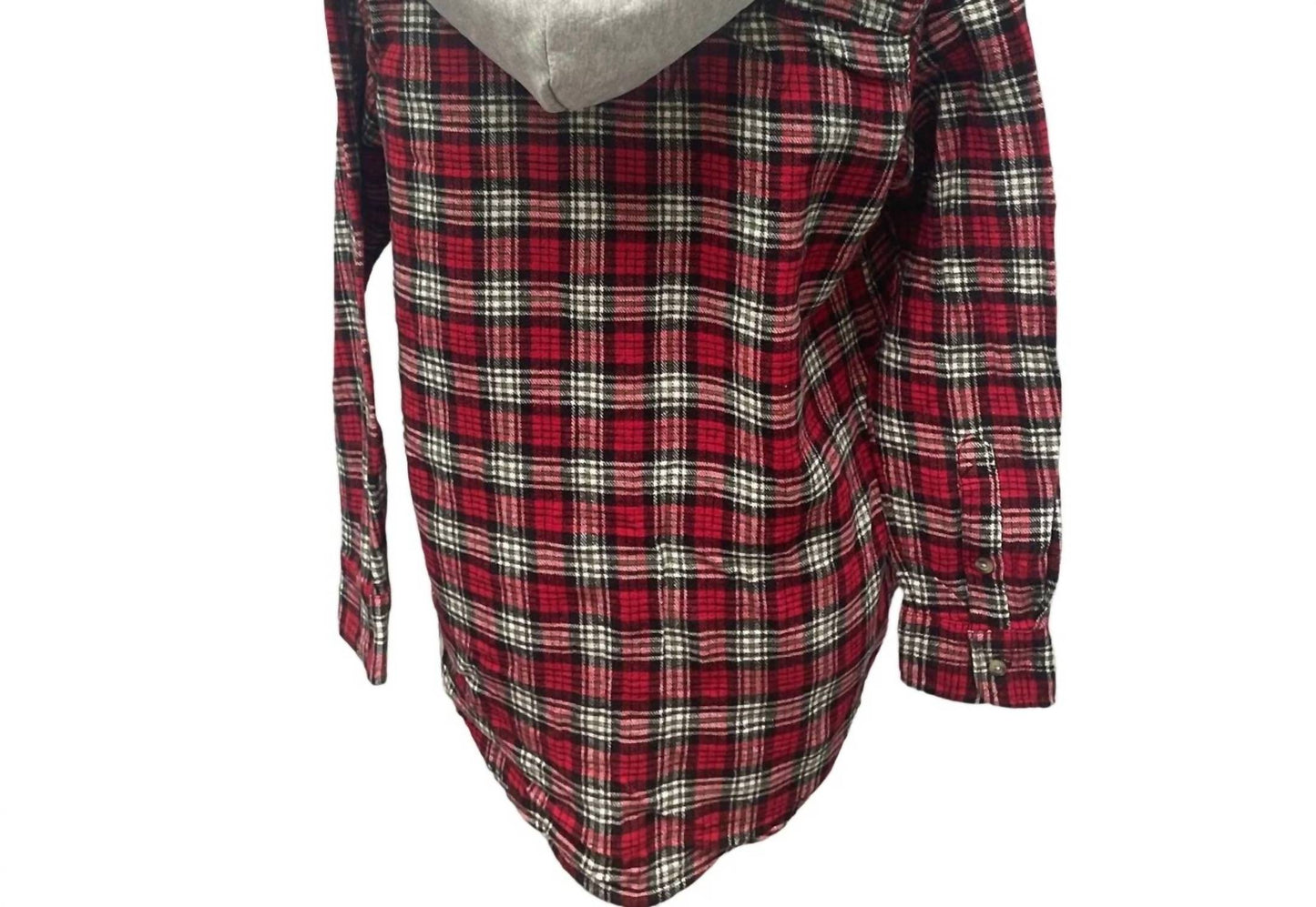 Long Sleeve Plaid Flannel Hoodie
