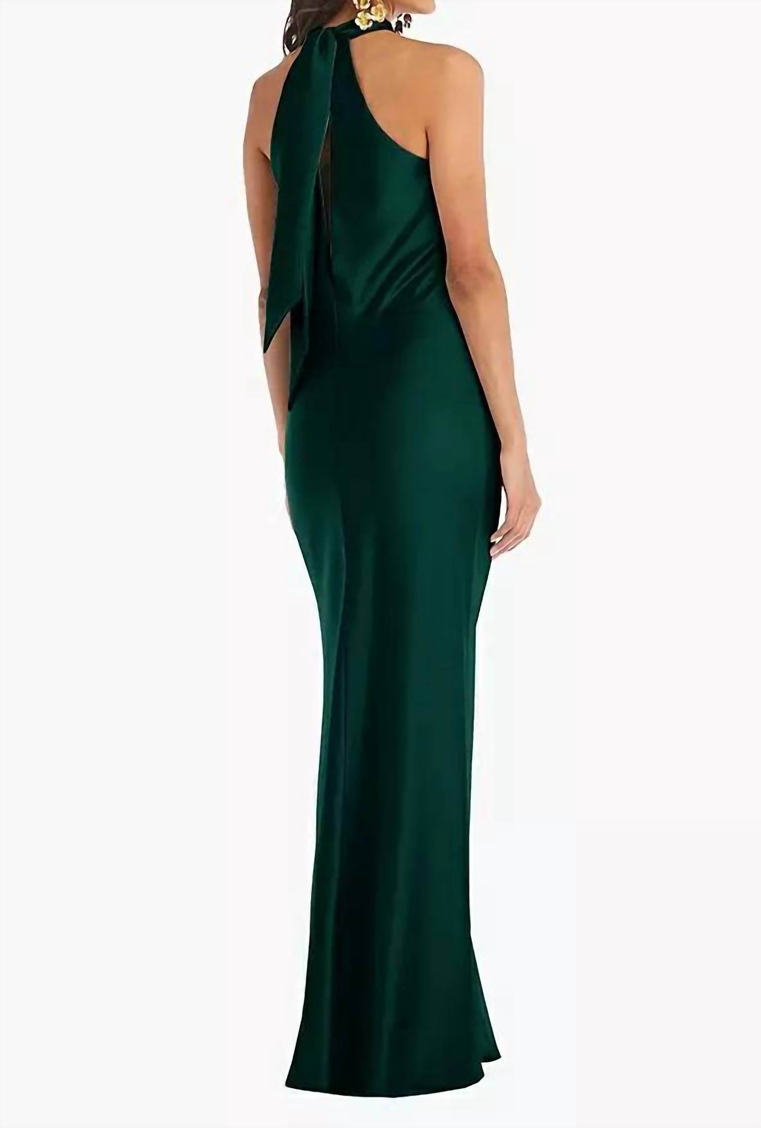 Lovely - Twist Halter Lux Charmeuse Maxi Dress - Rack Hunt -