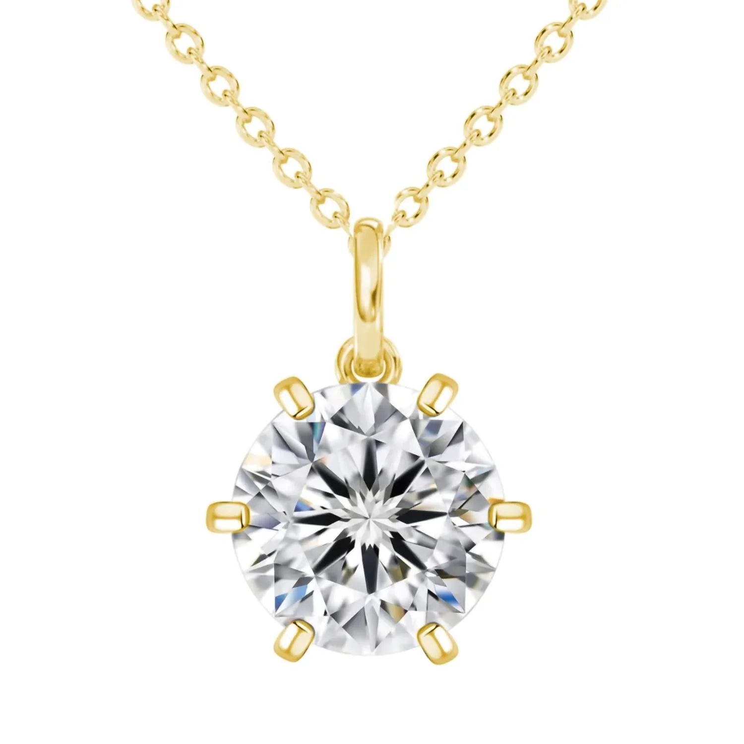 Allyanna Gifts - Women's Moissanite Round Solitaire Necklace - Rack Hunt
