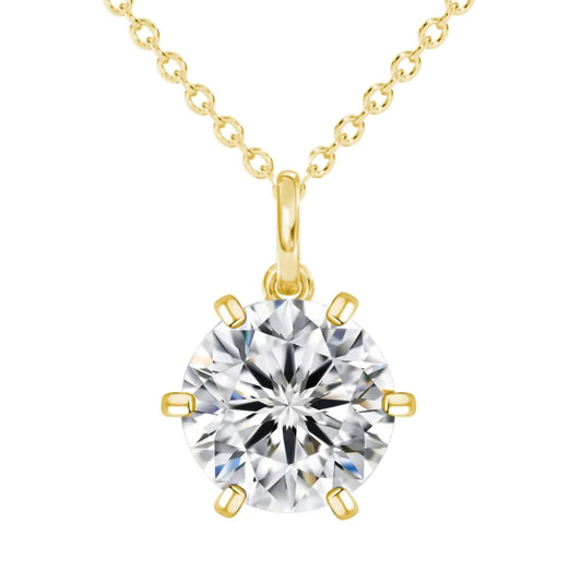 Allyanna Gifts - Women's Moissanite Round Solitaire Necklace - Rack Hunt