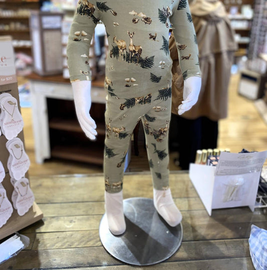 Kid's Forest Party Organic Cotton 2 Piece Pajama Set