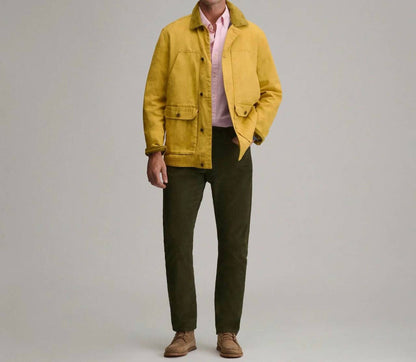 Straight Fit Stretch Cotton Corduroy Pants