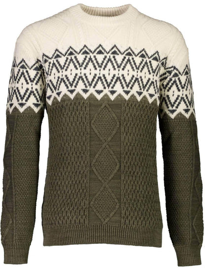 Lindbergh - Two Color Yolk Cable Knit Sweater - Rack Hunt