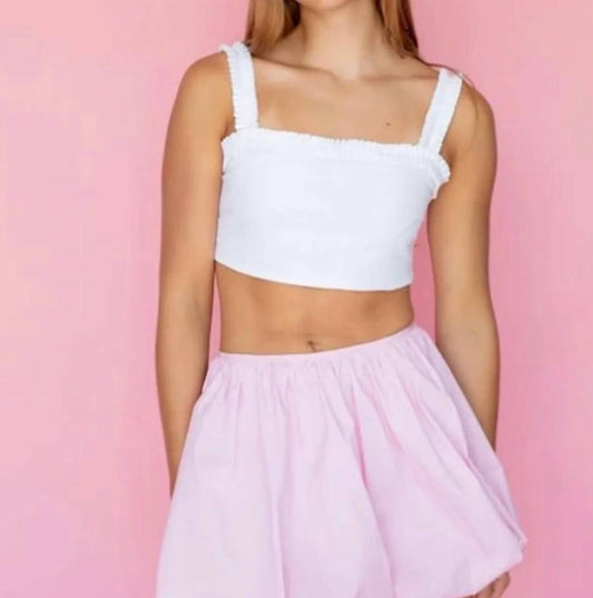 Ruffle Trim Crop Top