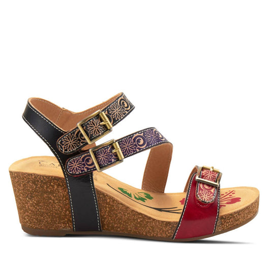 L'Artiste Women's Tanja Ankle Strap Sandal in Red Multi - view 2