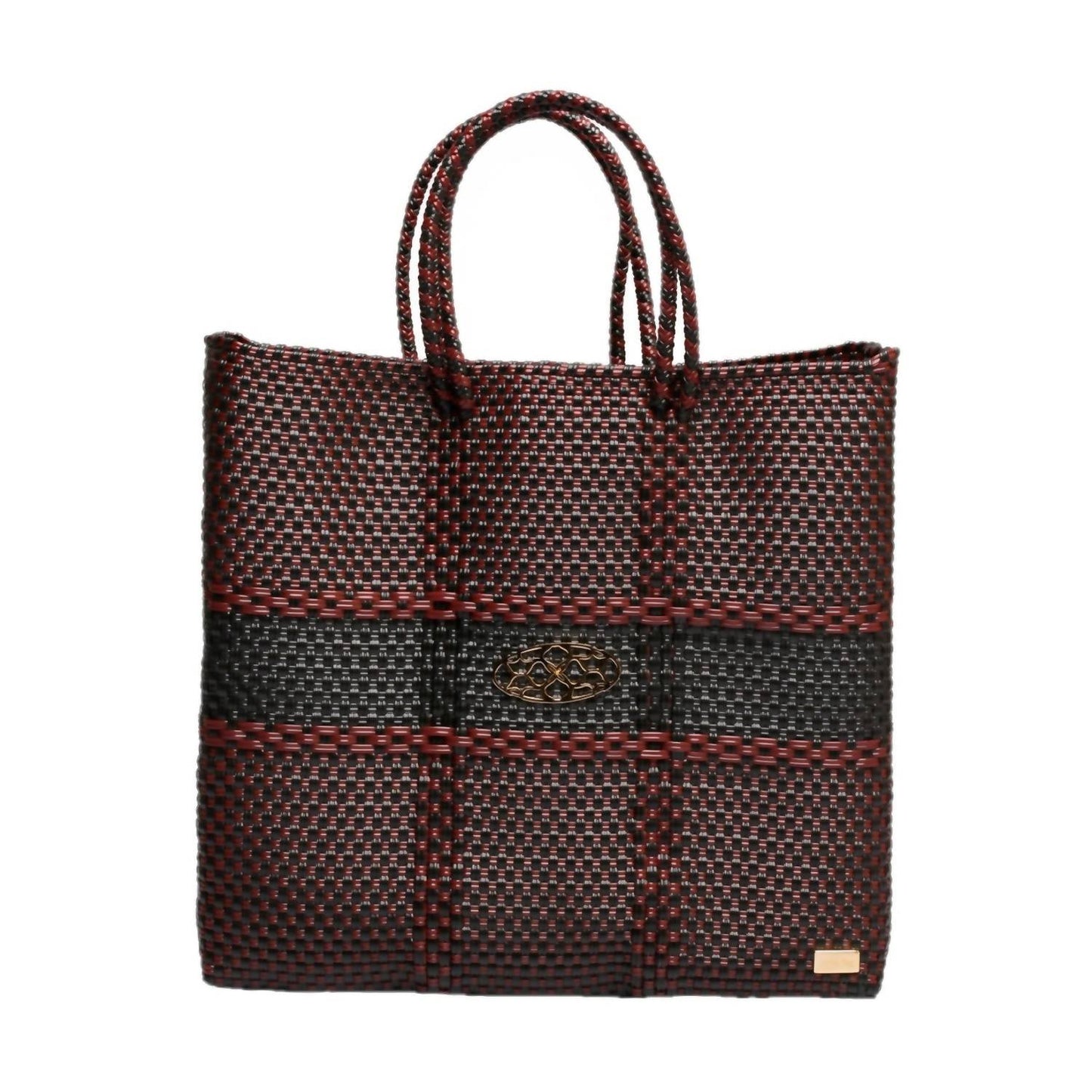 Women's Medium Woven Stripe Regular Strap Tote Bag