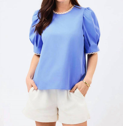 Thea Eyelet Detail Trim Top
