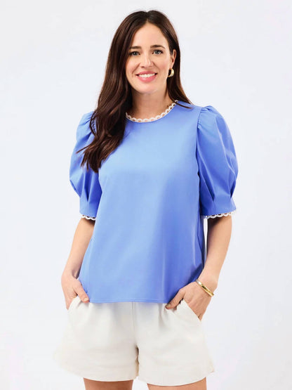 Thea Eyelet Detail Trim Top