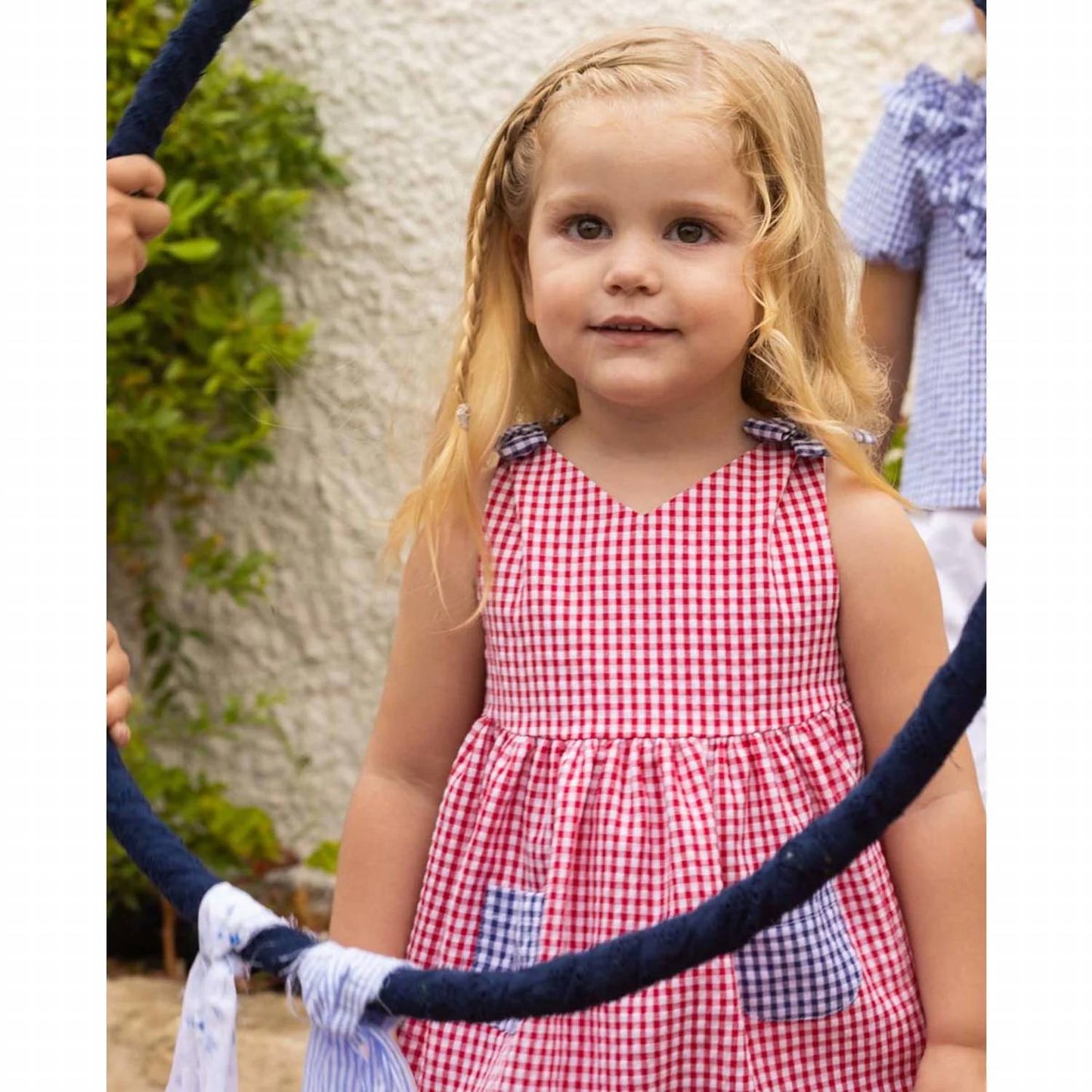 Girl's Gingham Pocket Dress