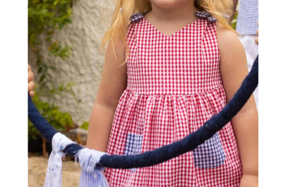 Girl's Gingham Pocket Dress