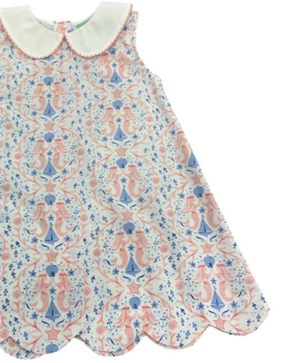 Girls Mermaid Scallop Dress