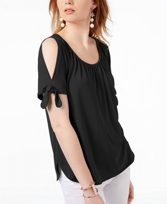Cold Shoulder Tie Sleeve Top