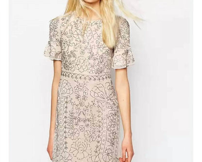 Needle & Thread - Linear Motif Embellished Shift Dress - Rack Hunt