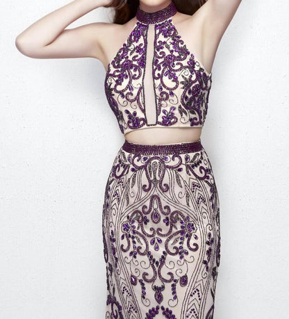 Beaded Two-piece Evening Dress