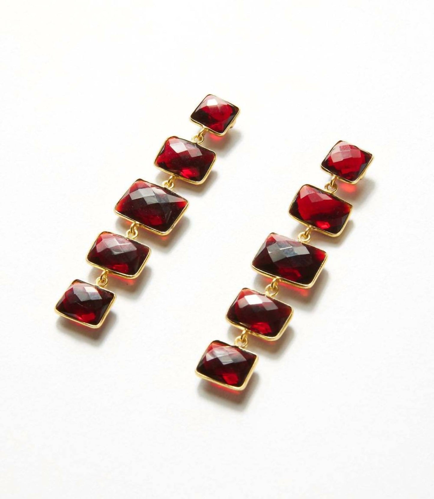 Women's Five Drop Gemstone Earrings