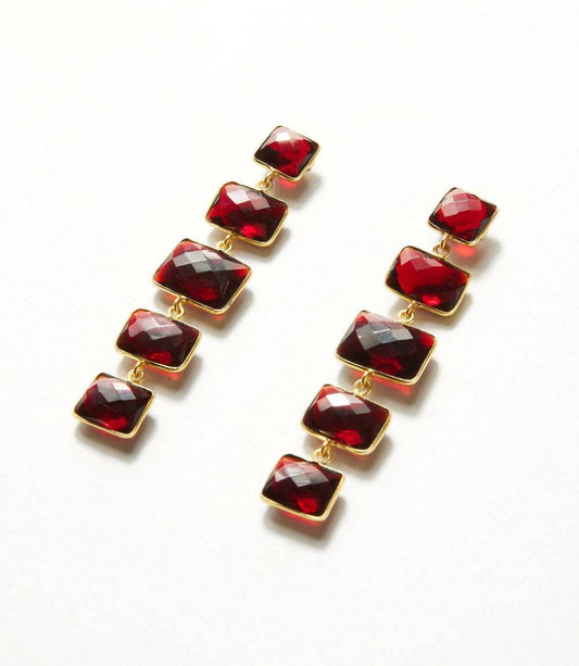 Women's Five Drop Gemstone Earrings