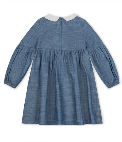 Kid's Organic Chambray Empire Dress