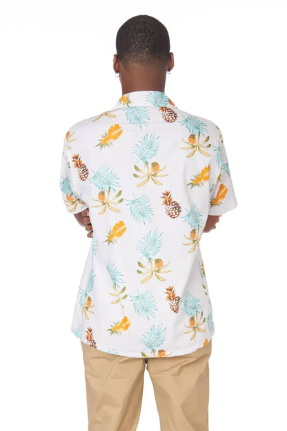 Hawks Bay - Printed Woven Fun Pineapple Print Short Sleeve Shirt - Rack Hunt