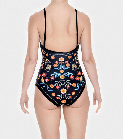 Night Imagination Reversible V-neck One-piece Swimsuit