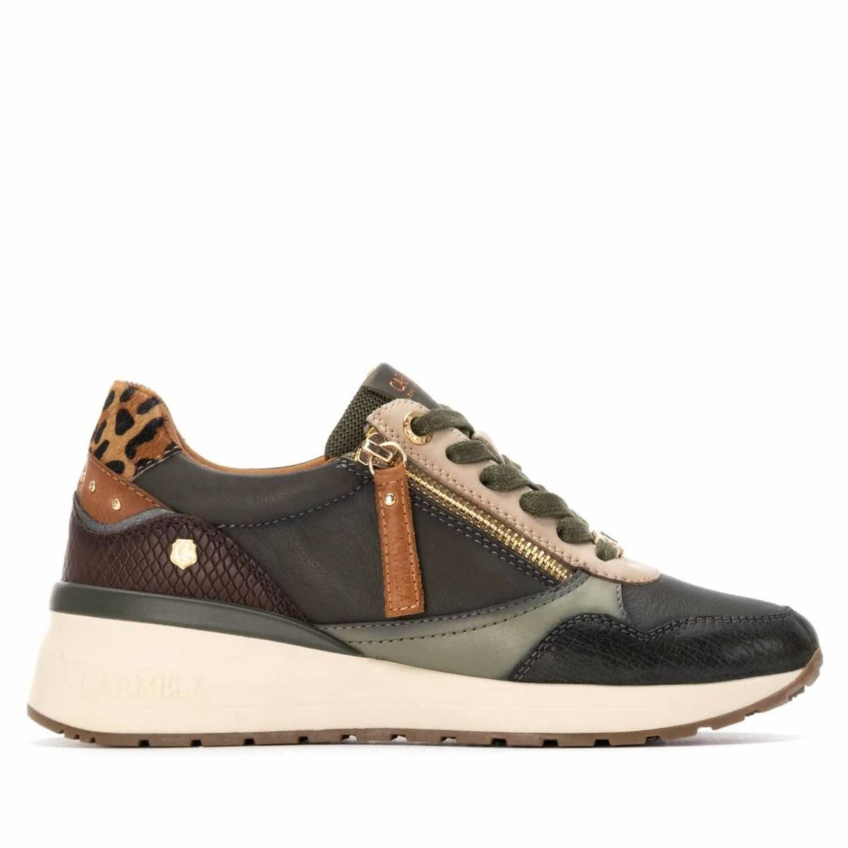 Women's Leather Wedge Lace-up Sneaker