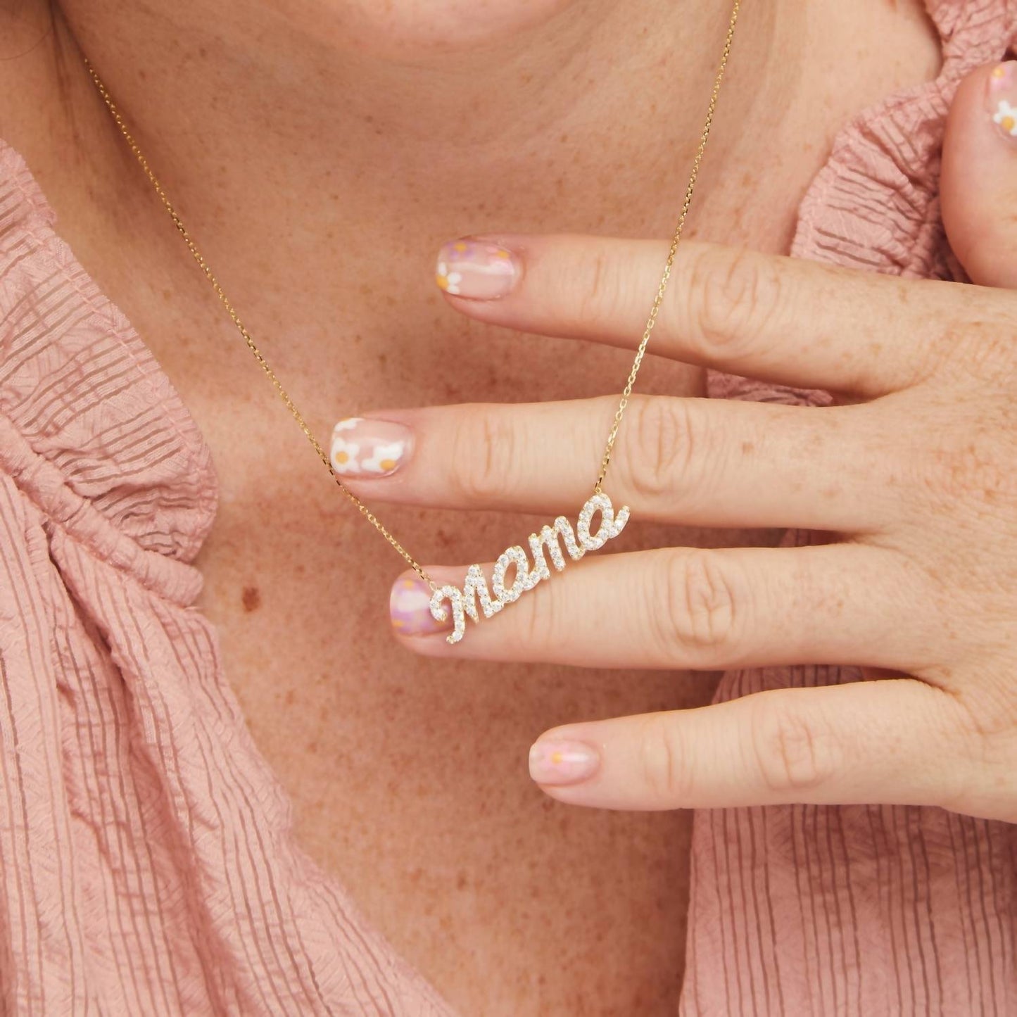 Women's Cubic Zirconia "mama" Necklace