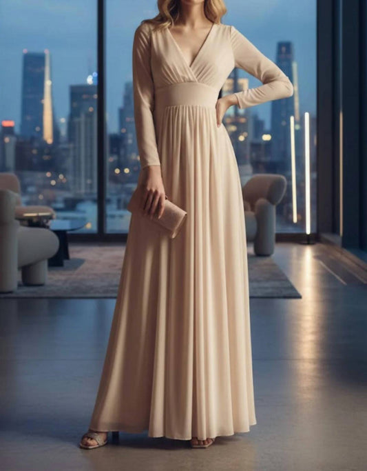 Long Sleeve Sheer Mother Of The Bride Dress