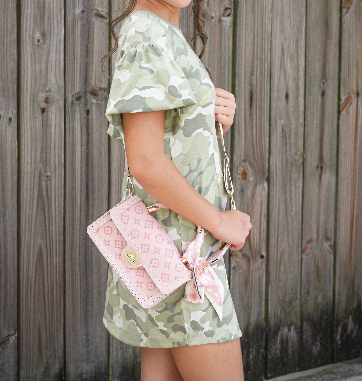 Girls Camo Print Tee Shirt Dress