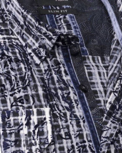 Men's Paisley Flocking Button Down Shirt