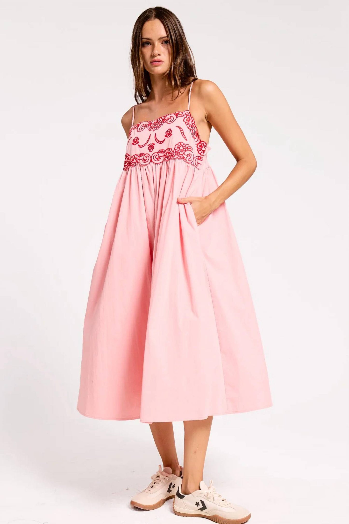 Worth The Wait Embroidered Midi Dress