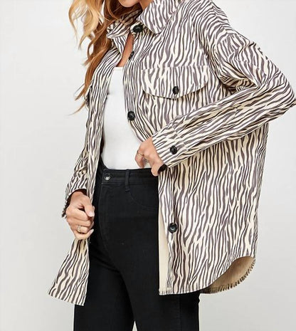 Animal Print Corduroy Jacket