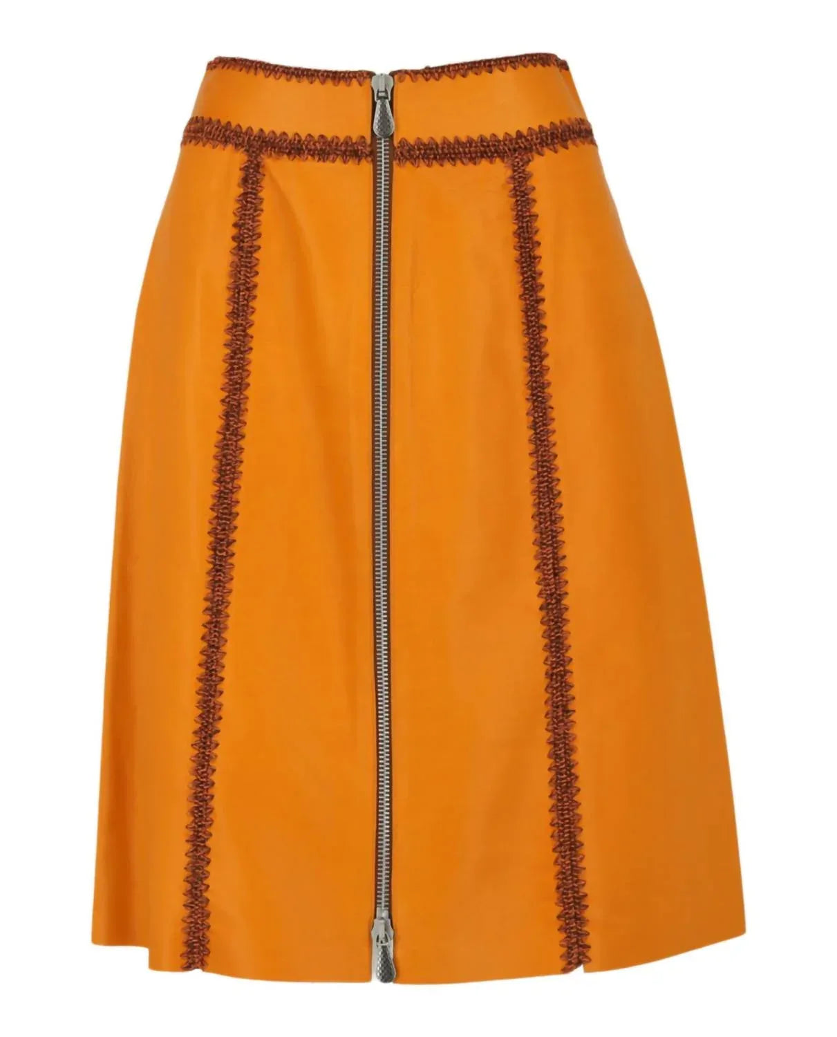 Bottega Veneta - Women's Calfskin Leather Zip-up Skirt - Rack Hunt