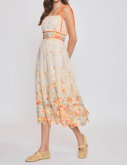 Floral Embroidered Midi Dress