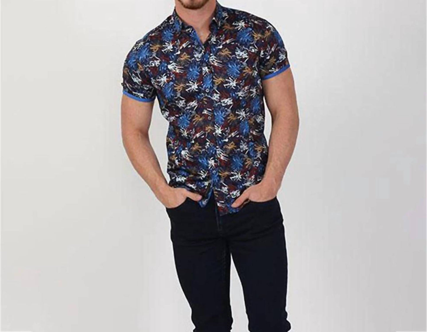 Retro Print Short Sleeve Shirt