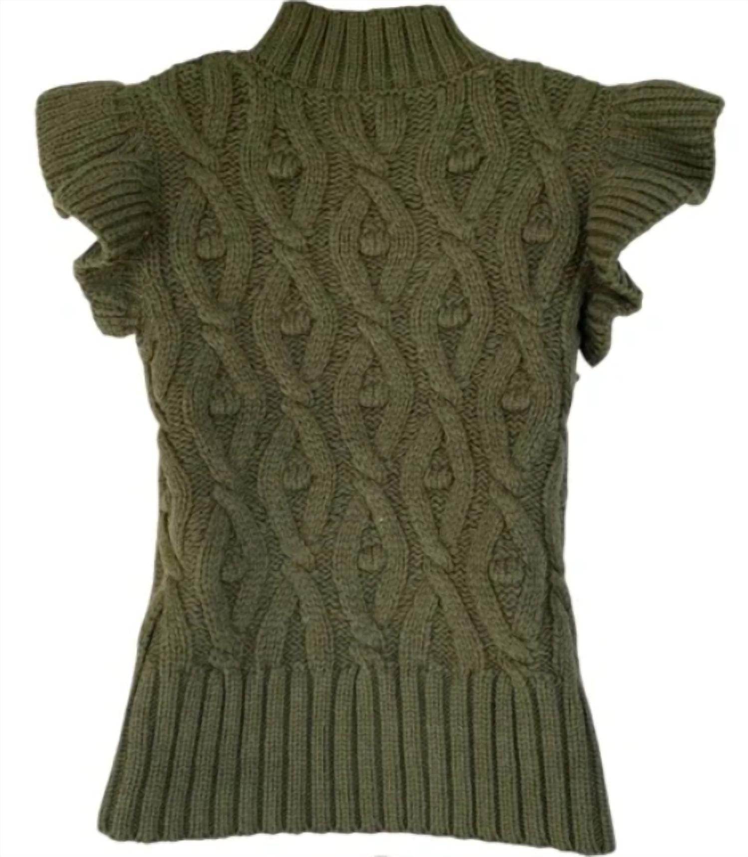 Industry Republic - Flutter Sleeve Cable Knit Sweater - Rack Hunt -