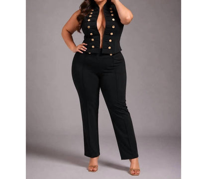 Mikki Buttton Detail Vest - Plus