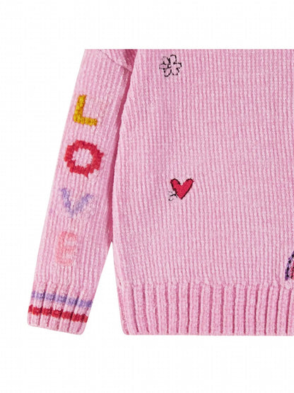 Kid's Chenille Sweater And Printed Legging Set