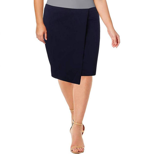 Asymmetric Faux Wrap Pencil Skirt