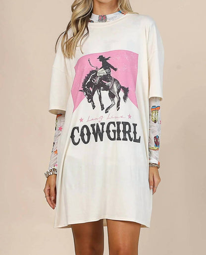 Long Live Cowgirl T-shirt Dress