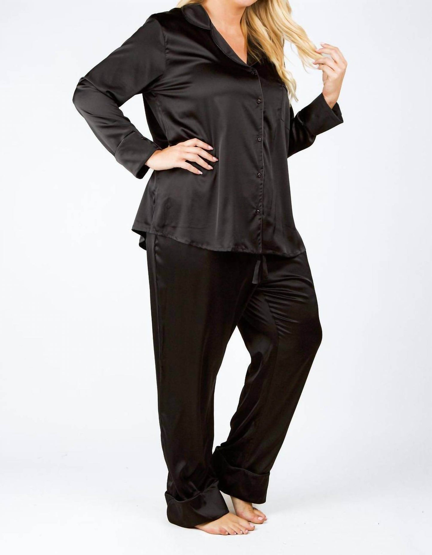 ISAYES - Silk Pajama Set - Plus - Rack Hunt -